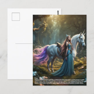 Elf Unicorn Postcard