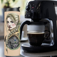 Elf Warrior Dragon Fantasy Magical Mediaeval Peach
