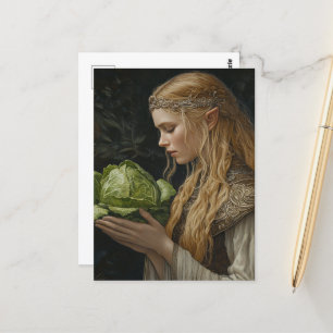 Elf With a Head of Lettuce Postcard