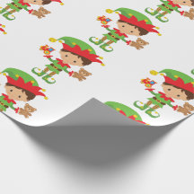 Elf With Gifts and White Background