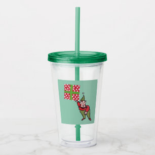 Elf with Polka Dot Gift acrylic tumbler