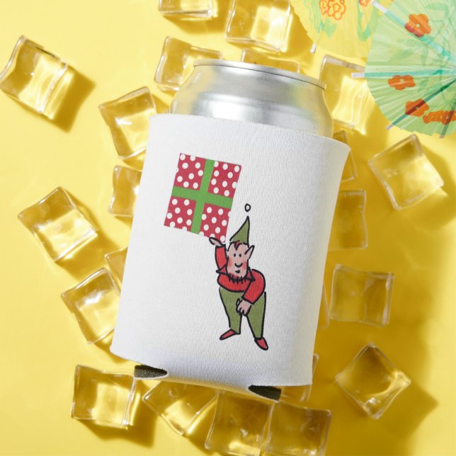 Elf With Polka Dot Gift can cooler (In Situ Summer)