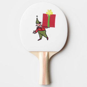 Elf With Red Box white ping pong paddle