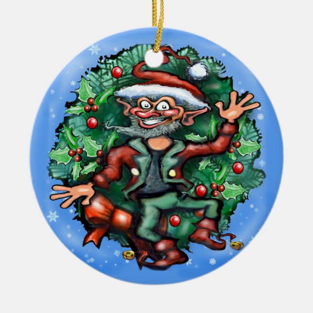 Elf  Wreath Ornament (Front)