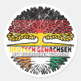 Elfenbeinküste Ivorisch Deutsch Deutschland Baum Classic Round Sticker