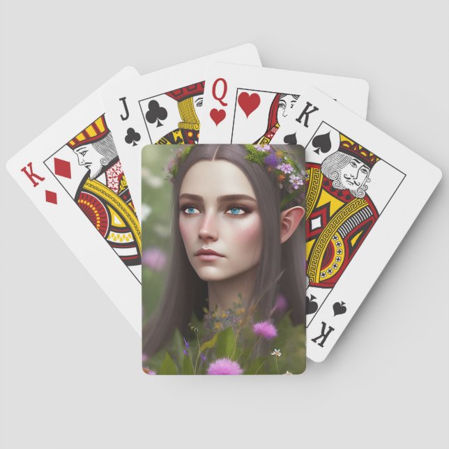 Elfin Beauty Image on Playing Cards (Back)
