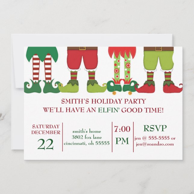 Elfin' Holiday Party Invitation (Front)