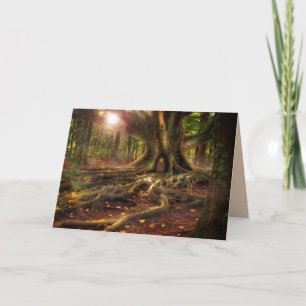 elfin treehouse greeting card