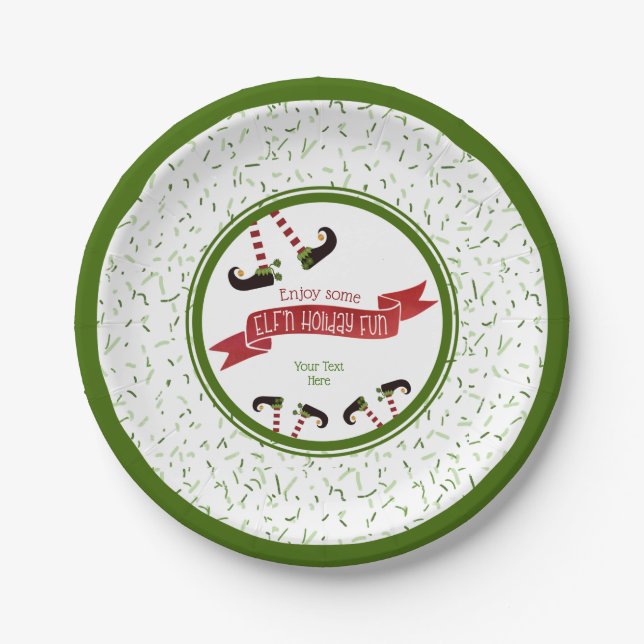 ELF'n Holiday Fun, Party Paper Plate (Front)