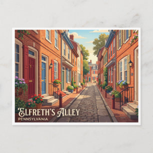 Elfreth's Alley Philadelphia Pennsylvania Postcard