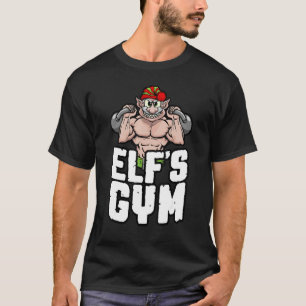 Elf's Gym Kettlebell Bodybuilder Christmas Workout T-Shirt