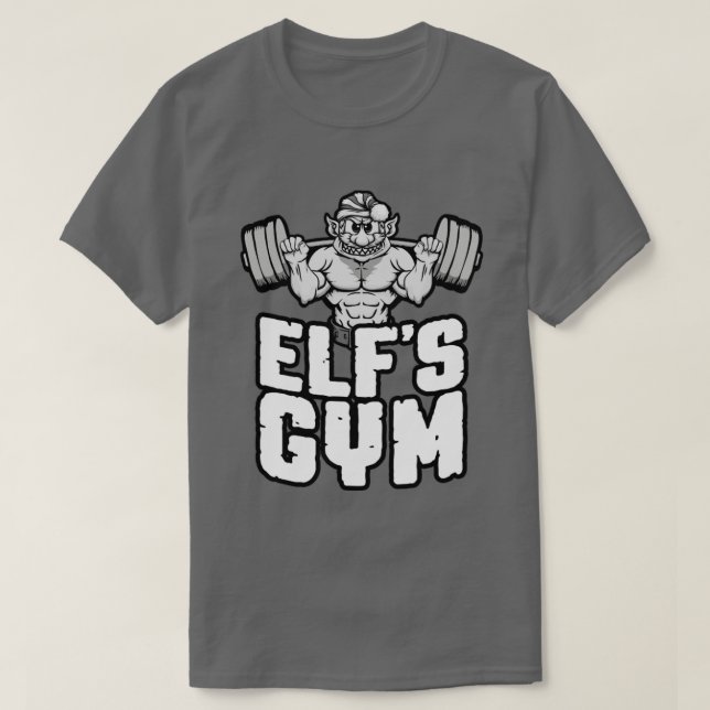 Elfs Gym Squat Leg Day Bodybuilder Christmas Worko T-Shirt (Design Front)