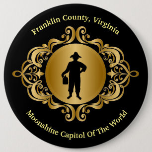 Elgant  Black and Gold  Moonshine Button