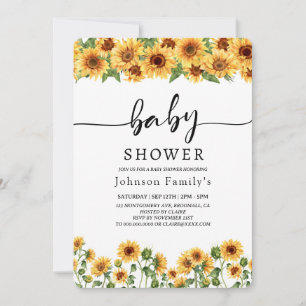 elgante Sunny Sunflower baby shower bee invitation