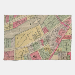 Elgin Illinois 1871 Map Elgin Watch Factory Tea Towel