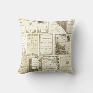 Elgin Illinois 1880's Sepia Club Invitations Party Cushion