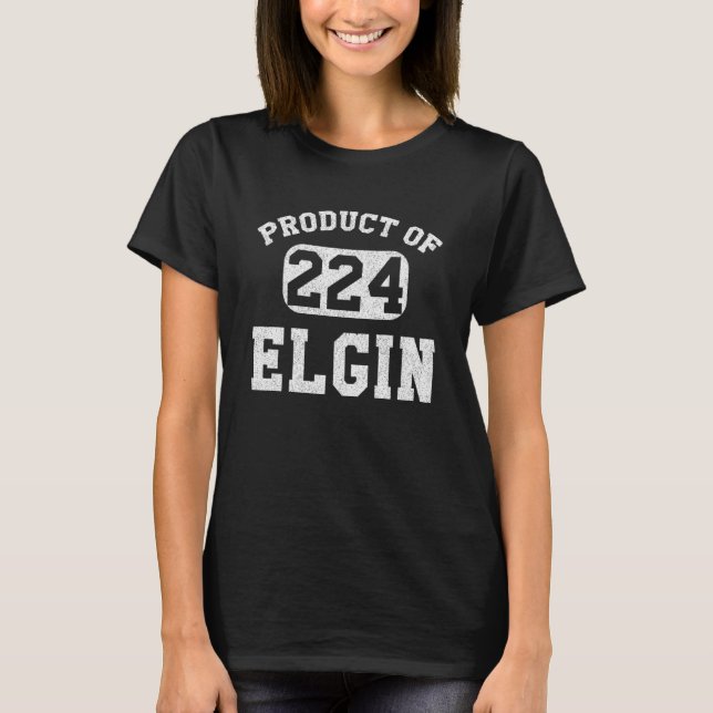 Elgin Illinois Vintage Retro Area Code T-Shirt (Front)