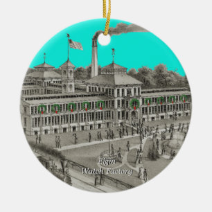 Elgin Watch Factory Elgin Illinois 1871 Ceramic Tree Decoration