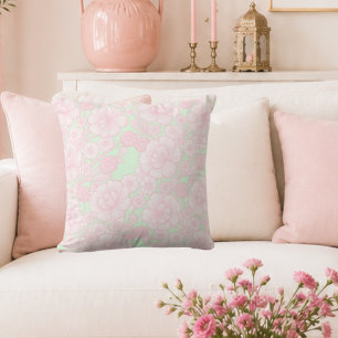 Elia 🌸 Soft Pink Baroque Floral Cushion