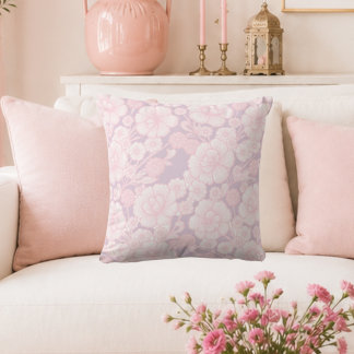Elia 🌸 Soft Pink Baroque Floral Cushion
