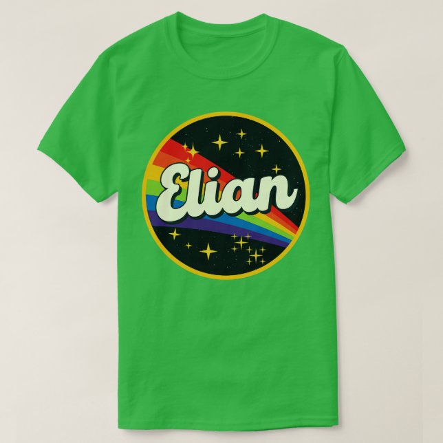 Elian Rainbow In Space Vintage Style T-Shirt (Design Front)