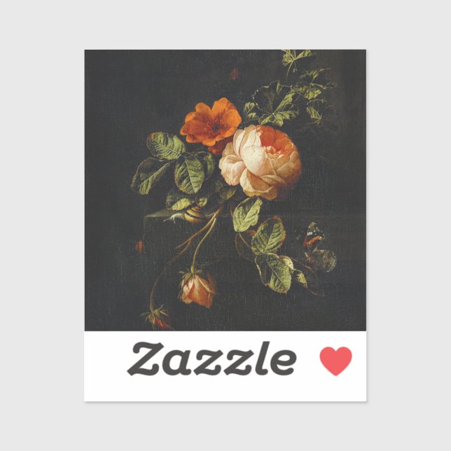 Elias van den Broeck, Still Life with Roses (Sheet)