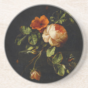 Elias van den Broeck, Still Life with Roses Coaster