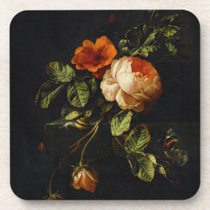 Elias van den Broeck, Still Life with Roses Coaster