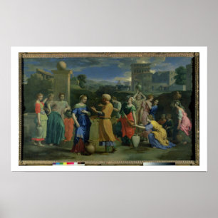 Eliezer and Rebecca at the Well, 1648 (oil on canv Poster