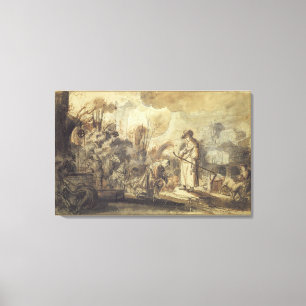 Eliezer and Rebecca at the Well Canvas Print