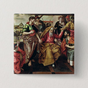 Eliezer Asking for Rebecca to Marry Isaac, 1562 15 Cm Square Badge