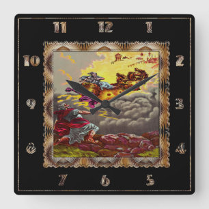 Elijah Ascends to Heaven Square Clock 1a