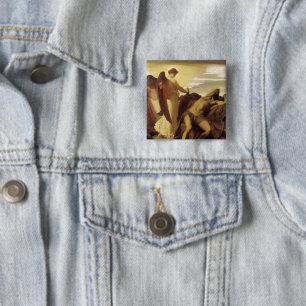 Elijah in Wilderness by Lord Frederic Leighton 15 Cm Square Badge