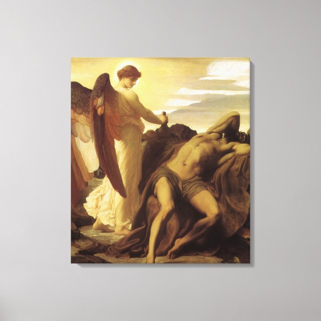 Elijah in Wilderness by Lord Frederic Leighton Canvas Print (Front)