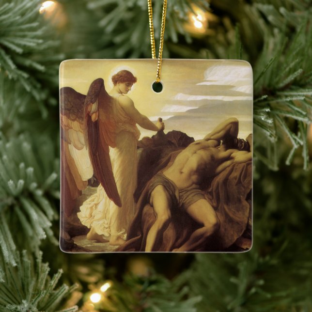 Elijah in Wilderness by Lord Frederic Leighton Ceramic Tree Decoration (Tree)