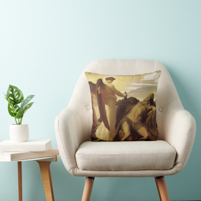 Elijah in Wilderness by Lord Frederic Leighton Cushion (Chair)