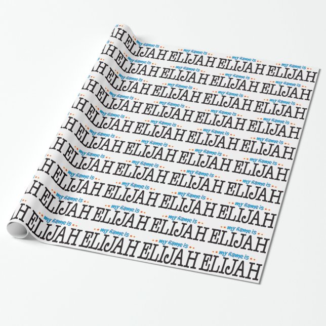 Elijah Name Wrapping Paper (Unrolled)
