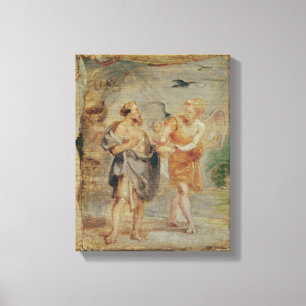 Elijah Receiving Bread and Water from an Angel Canvas Print