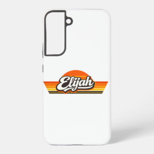Elijah Retro Sunset Name Design Samsung Galaxy Case