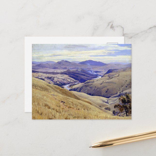 Elioth Gruner Weetangera, Canberra Postcard (Front/Back In Situ)