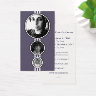 elipses purple memorial cards