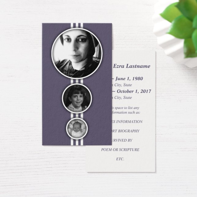 elipses purple memorial cards (Desk)