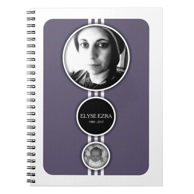 elipses purple memorial cards spiral notebook (Front)