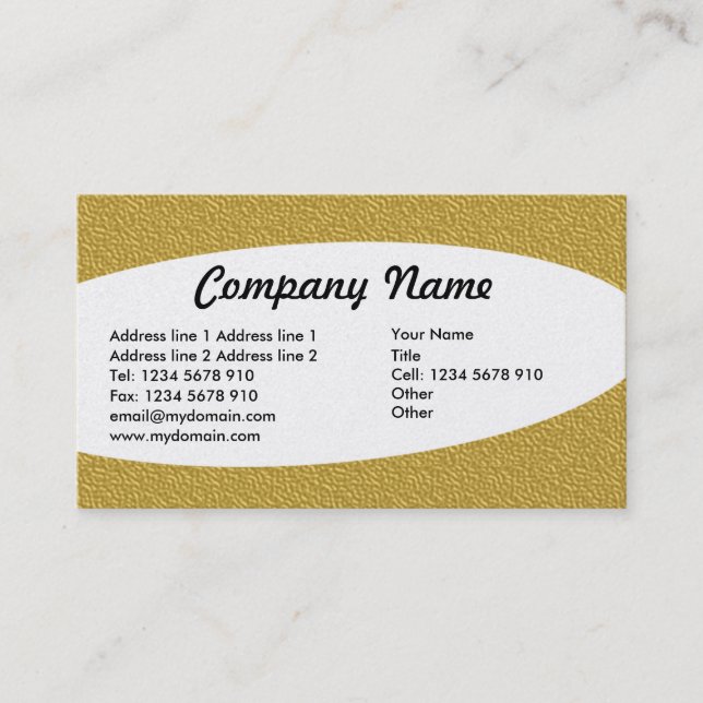 Eliptical - Amber Embossed Texture - Gold Business Card (Front)