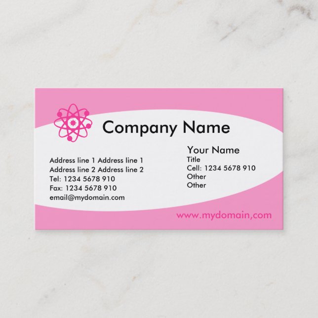 Eliptical - Pink Business Card (Front)