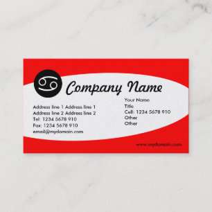 Eliptical Zodiac Gold - Cancer Business Card