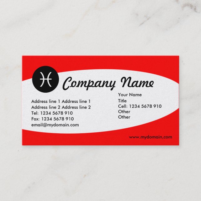 Eliptical Zodiac Gold - Picses Business Card (Front)