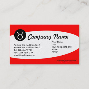 Eliptical Zodiac Gold - Taurus Business Card