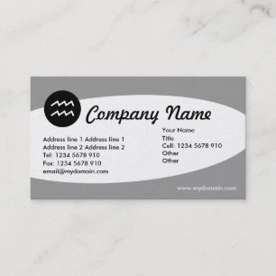 Eliptical Zodiac Platinum - Aquarius Business Card