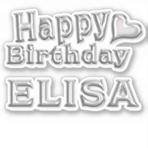 Elisa Happy Birthday silver Sticker